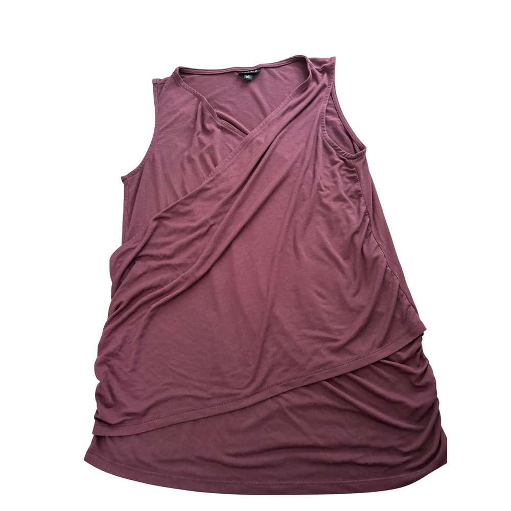 Torrid Berry Wine Faux Wrap Draped Sleeveless Top Modal Blend Size 1 Plus Size